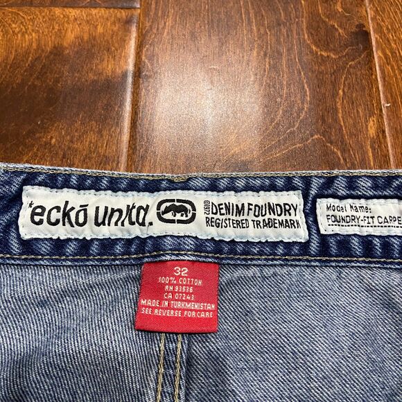 Ecko Unltd Vintage Baggy Grunge Skater Denim Blue Jeans Men's Size 32 x 32 - Picture 7 of 11